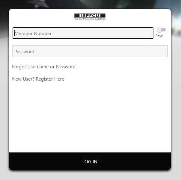 Log In screen example