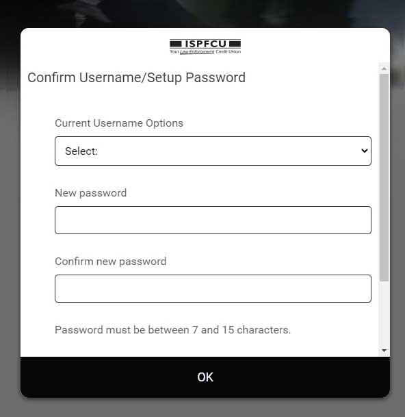 new online banking password example